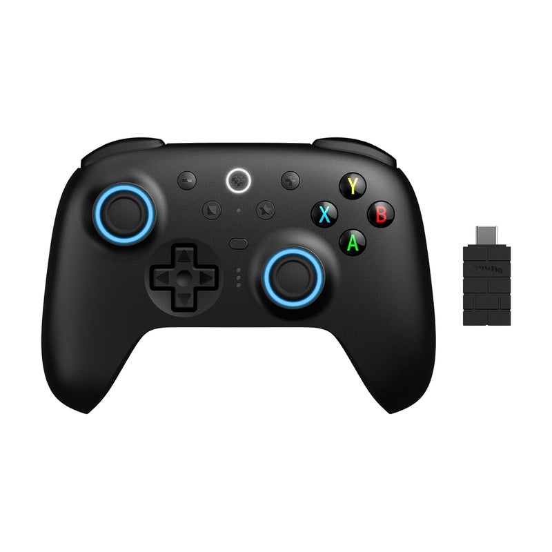 8Bitdo Ultimate 2 Wireless Controller for Windows PC, Apple, Steam & Android, Gaming Controller with TMR Joysticks, Hall/Tactile Triggers, Motion Control, RGB Fire Ring, 1000Hz Polling Rate, Black - Image 2